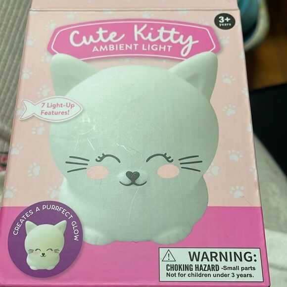 New Eccolo Ambient light mini lamp soft squishy white cute kitty - Picture 7 of 11